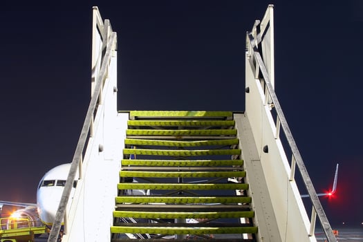 Airport stairs close-up photo