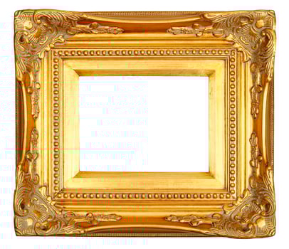 gold frame on white background photo