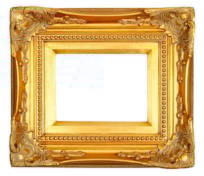gold frame on white background photo