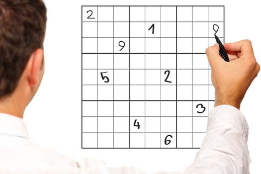 Sudoku problem solving photo