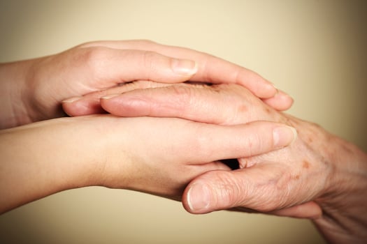 Old and young hands photo