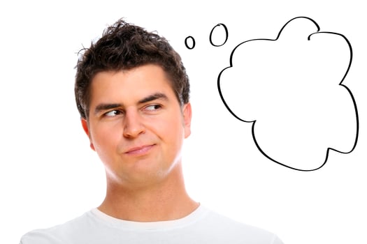 Handsome man with a thought photo