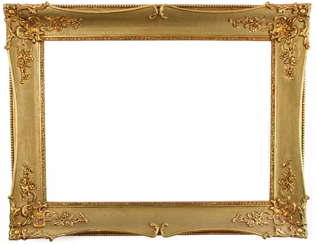 gold frame on white background photo