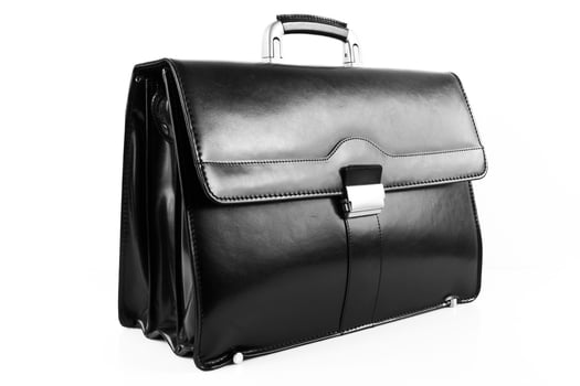 Black leather briefcase photo