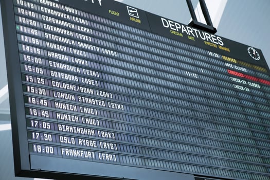 Airport departure board detail photo