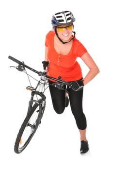 Woman with bicycle photo