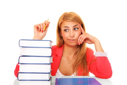 Books and girl photo