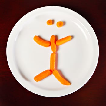Carrot man on a plate photo