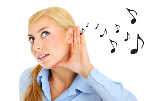 Woman with Music notes photo