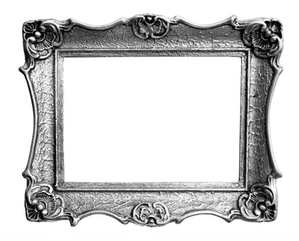 silver frame on white background photo