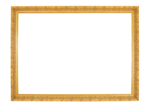 gold frame on white background photo