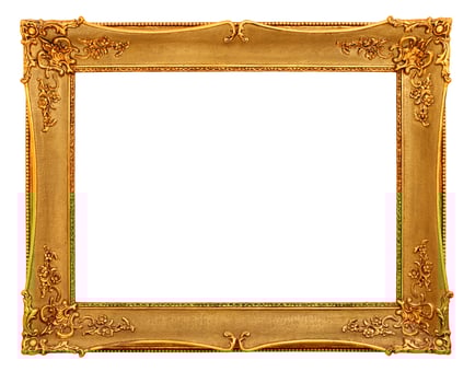 gold frame with clipping path photo