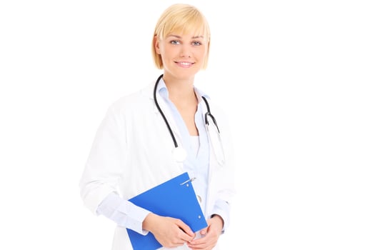 Portrait of a doctor with documents photo