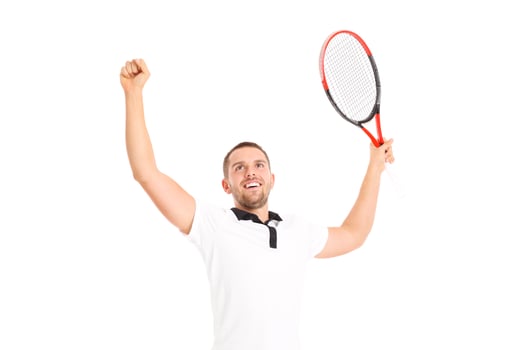 Winning tennis player photo