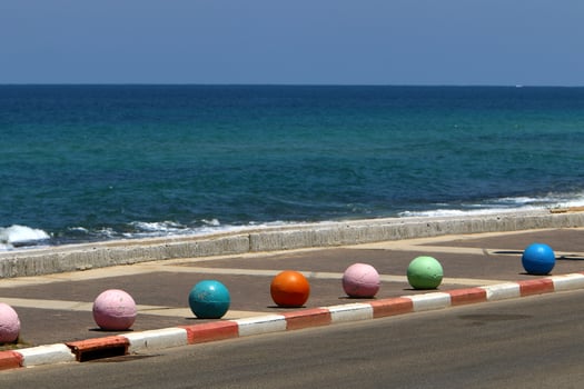 Pavement along the road for pedestrian traffic. photo