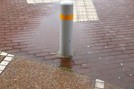 Pavement along the road for pedestrian traffic. photo