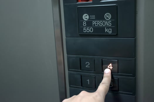 Close up number button in elevator photo