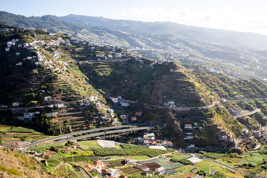 A view of the maderian hillsides and terraces photo
