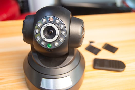Close-up IP cameras Install IP CCTV cameras or high-tech surveillance systems. CCTV system photo
