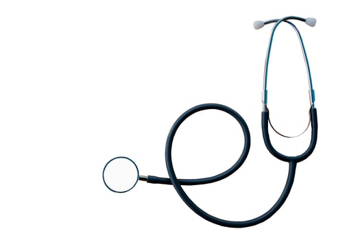 isolated medical stethoscope on a white background. soft and selective focus. photo