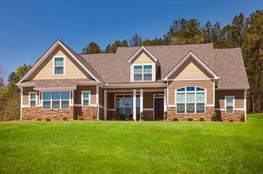 Newly Constructed Modern Home Facade photo
