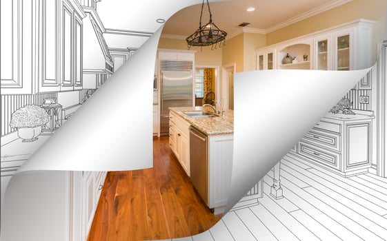 Kitchen Photo Page Corners Flipping with Drawing Behind
