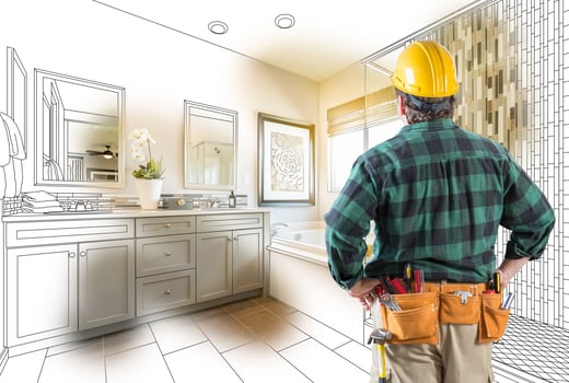 Contractor Facing Custom Master Bathroom Drawing and Photo Gradation