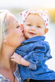 Young Caucasian Mother and Daughter At The Park photo