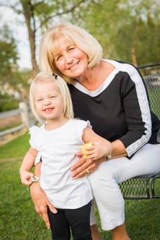Grandmother and Granddaughter Playing At The Park photo
