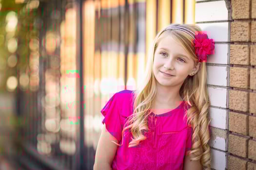 Cute Young Caucasian Girl Outdoor Portrait photo