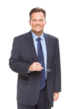 Handsome Businessman Portrait on White photo