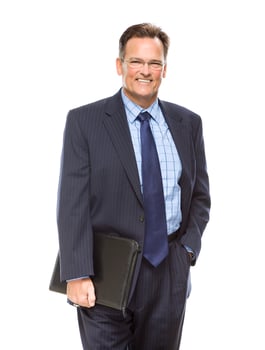 Handsome Businessman Portrait on White photo