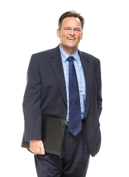 Handsome Businessman Portrait on White photo