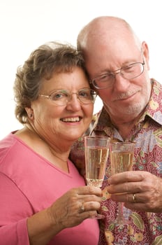 Happy Senior Couple Toasting photo