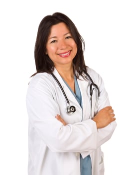 Attractive Hispanic Doctor or Nurse photo