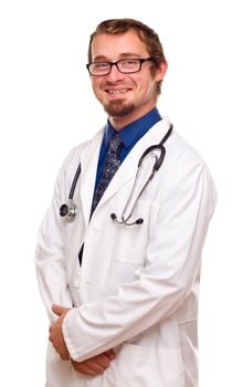 Smiling Male Doctor on White photo
