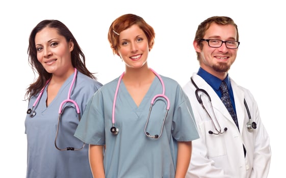 Group of Smiling Male and Female Doctors or Nurses photo