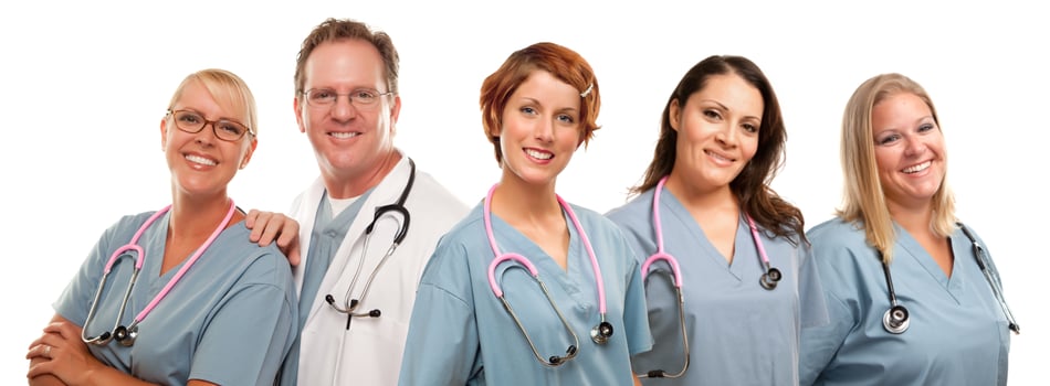 Group of Smiling Male and Female Doctors or Nurses photo