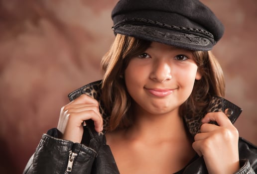 Pretty Hispanic Girl Studio Portrait photo