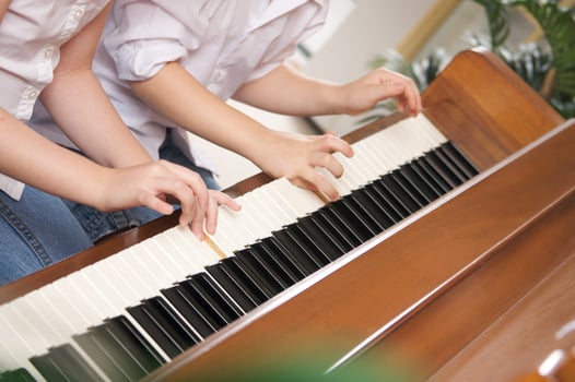Children Playing the Piano photo