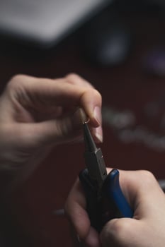 Close up long nose pliers for jewelry concept photo
