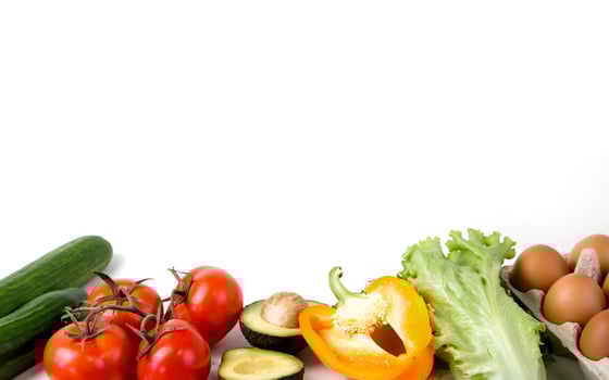 Healthy eating concept. Vegetables and eggs on the table. Vegetarian or vegan.Detox concept.Copy space photo
