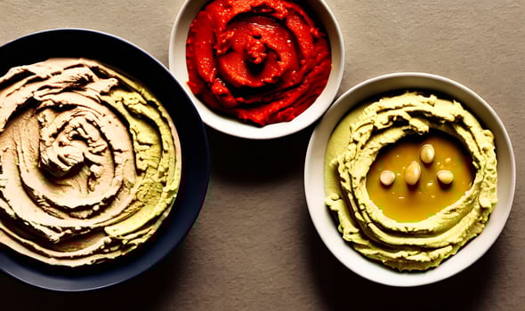 Healthy food. Traditional freshly made organic hummus. photo