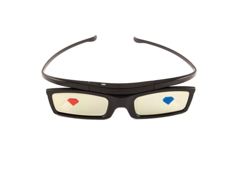 active 3D glasses on a white background. photo
