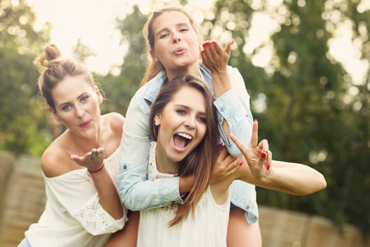 Happy group of women outdoors photo