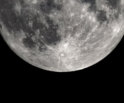Full moon seen with telescope photo