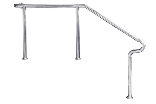 Stainless steel staircase railing. photo