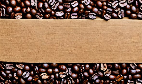 Freshly roasted coffee beans. can be used as background. Coffee composition. photo