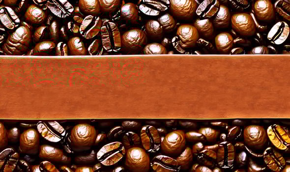 Freshly roasted coffee beans. can be used as background. Coffee composition. photo