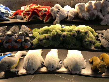 Colorful soft toys for sales in a carnival photo